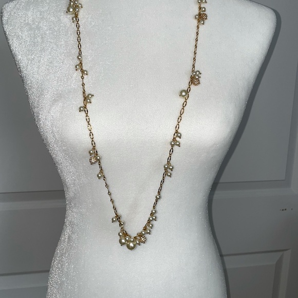 J.Crew Long Gold Pearl Necklace - Picture 2 of 7